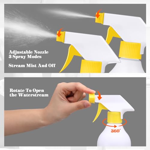 Tanlade 30 Pcs Plastic Spray Bottles 16 oz Leak Proof Squirt Bottle Refillable Empty Spray Water Mist Sprayer with Nozzles for Hair Essential Oil Cleaning Solutions Plants Pets (Yellow) - color: Yellow