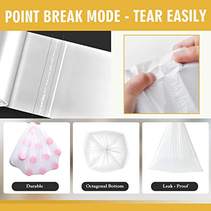 105 Count Small Trash Bags, 4 Gallon Garbage Can Liners - Unscented Wastebasket Clear Trash Bags for Bathroom, Kitchen, Bedroom, Cleaning Supplies (15 Liter) - size: 1 Count (Pack of 105), style: 4 Gallon