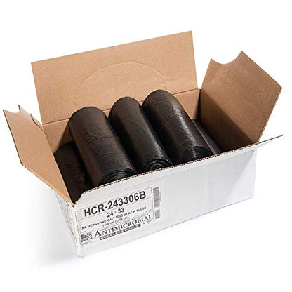 Aluf Plastics High Density Trash Bags, 16 Gallon, 1000 Count, 6 Micron (eq), 24" x 33", Black, for Bathroom, Office, Industrial, Commercial, Janitorial, Municipal, Recycling - color: Black, style: 12-16 Gal, 6 Micron Equiv, 1000 Count