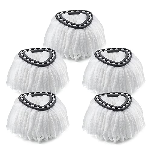 Spin Mop Head Replacement for O Ceda Mop Replace Head Triangle Mop Refills, Microfiber, White, 5 Packs - size: 5pcs 1-Tank Mop White