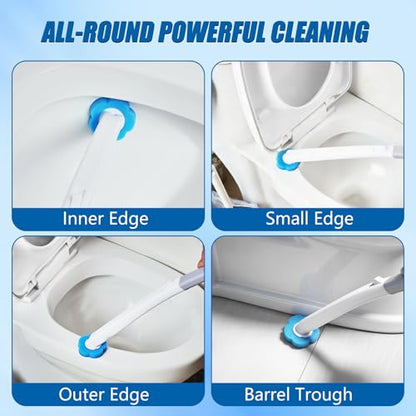 Disposable Toilet Brush and Holder Set, 2 Pack Toilet Wand Kit with 72 Refills, Wall Mounted Toilet Bowl Cleaner System Kit, Toilet Scrubber for Bathroom Cleaning Sink Bathtub - size: 2 set+72 refills
