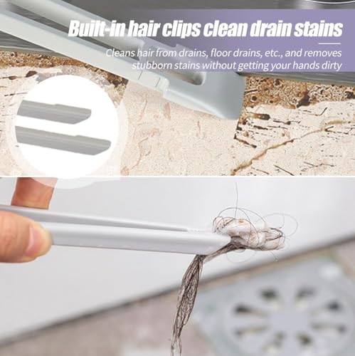 360° Rotating Gap Cleaning Brush - Multi-Purpose Hard Bristle Crevice Brush for Kitchen, Bathroom, Home, 9.45"x5.12"x1.97" (Purple) - color: Purple