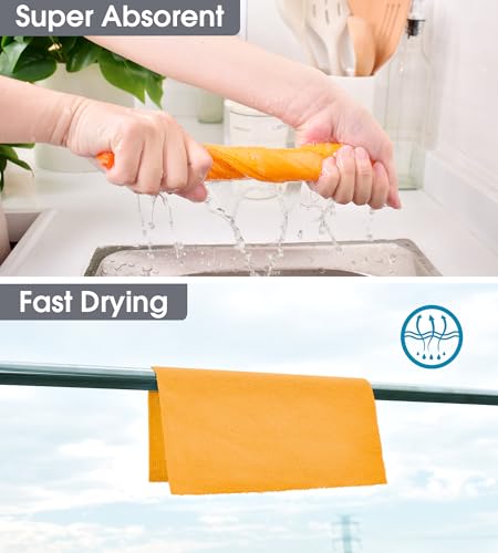 Microfiber Cleaning Cloth Roll–100 Pack, Tear Away Microfiber Towels, Reusable, Washable, Scratch-Free, Kitchen Towels for Car, Home, Kitchen, Glass, Dishes(Tangerine Yellow) - color: Tangerine Yellow