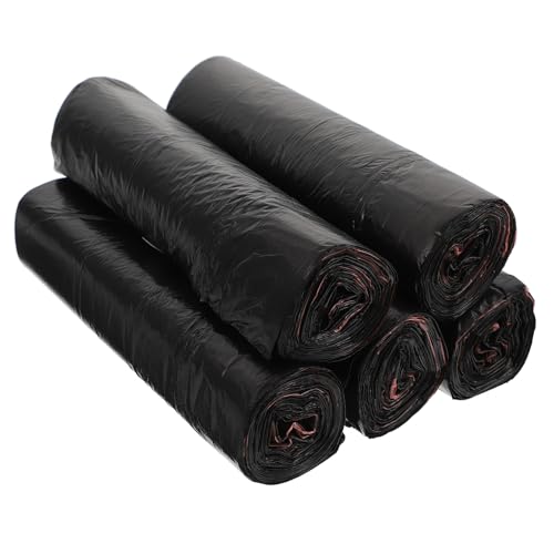 Heavy Duty Drawstring Garbage Bags 45X50Cm 5pcs Thickened Kitchen Trash Bags for Home Waste Disposal Black and White Multipurpose Liners