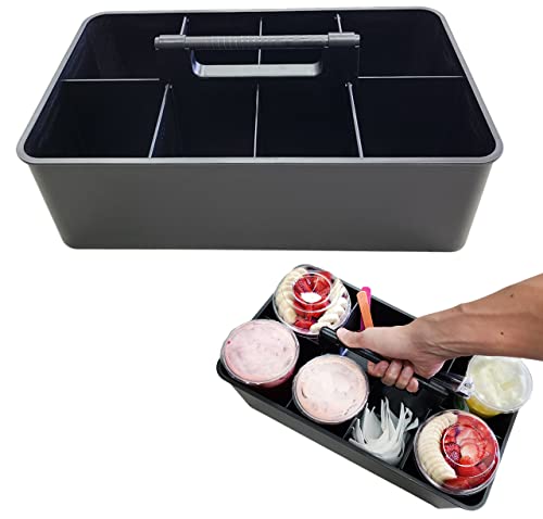 Enjoy Organizer- 2 Commercial Extra Large Portable Stackable Carry Caddy, Black, Carrier for Cleaning, Bathroom, Supplies, Tools, All-Purpose Made in USA (2)