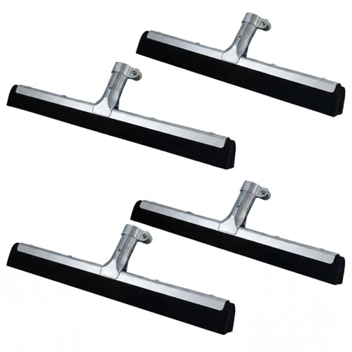 Lasnten 4 Pcs Double Foam Floor Squeegee for Concrete 22 Inch Industrial Floor Scrubber Stainless Steel Cleaning Squeegee with Rubber Heavy Duty Broom EVA Foam Blade for Garage Window Pool - size: 22 Inch