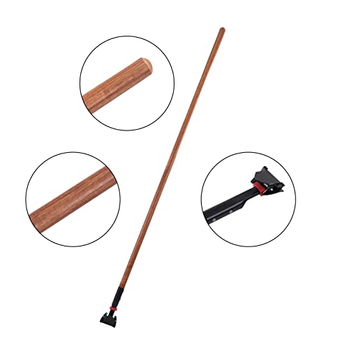 Matthew Cleaning Commercial Quick-Change Dust Mop Handle with Clip-on Metal Gripper for Heavy Duty Mop Head Replacement Holder, Lacquered Wood 60 inch 12packs-Natural - color: Hardwood