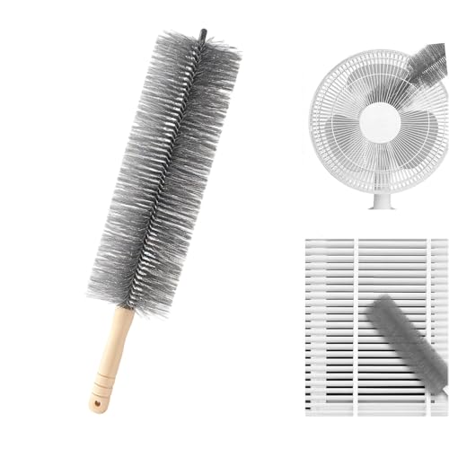Fan Cleaning Brush, Microfiber Duster for Electric Fan and Blind, Reusable Cobweb Dust Collector, Non-Disassembly Cleaning (Grey, 1 PCS) - color: Grey , 1 Pcs