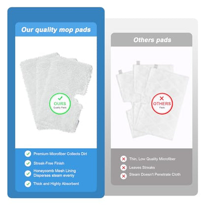 3 Pack Steam Pocket Mop Replacement Pads for Shark S3501 S3601 S3550 S3901 S3801 S2901 S2902 S3501S S3601C SE450 S3901D S3455K,Microfiber Steam Mop Pad Replacement,Reusable Mop Pads for Floor Cleaning - color: White