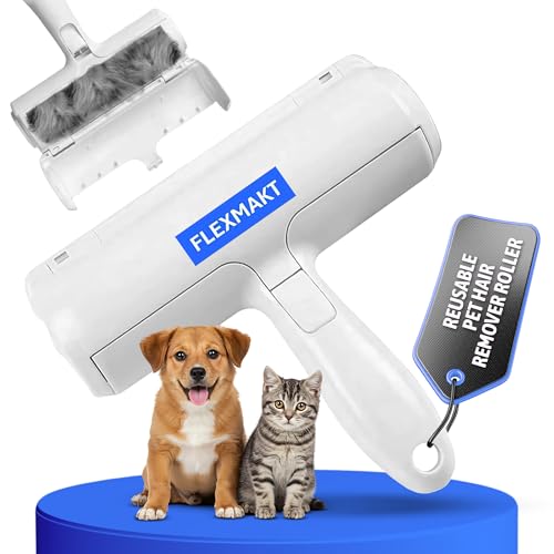 Pet Hair Remover Roller, Reusable, Trapping Compartment - Self-Cleaning Lint Roller for Dog & Cat Fur - Portable, Multi-Surface Tool for Couch, Carpet, Furniture, Clothing & Car Seats.