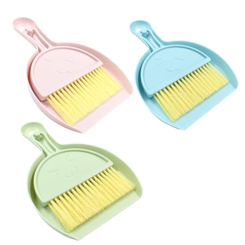 Small Broom and Dustpan Set,mini Compact Portable, for Home, Sofas, Kitchen countertops, Storage Shelves, Office desks, bathrooms, and pet Areas (Colorful) - color: Colorful