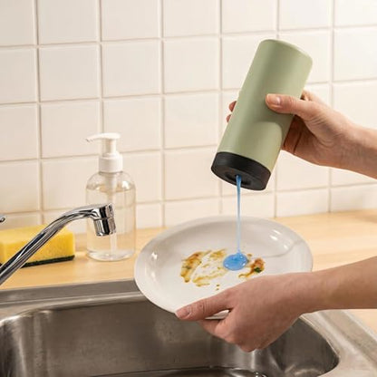 Dish Soap Dispenser for Kitchen, Silicone Squeeze Bottle for Dish Detergent (Green) - color: Green