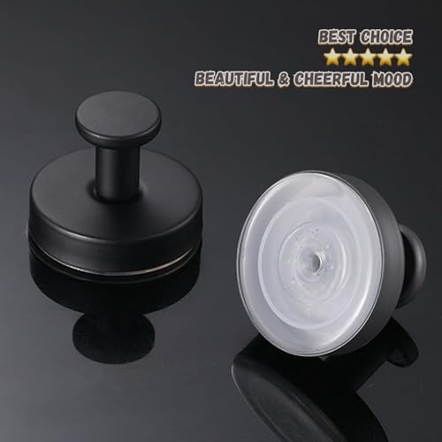 Kairsya Towel Hooks for Bathroom No Drill, Suction Cup Hooks for Shower Waterproof, Adhesive Wall Hooks for Glass Tile Marble Black, 2 Pack Black - color: Black