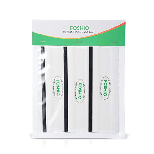 FOSHIO 6 Inch Rubber Squeegee for Kitchens, Glass, Shower and Car Windows, Pack of 3 (White) - color: Color White