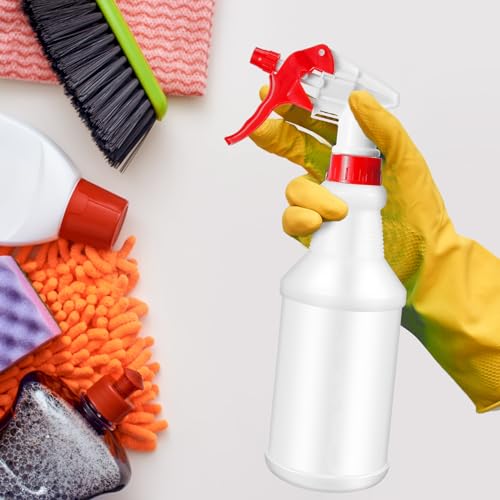 Rtteri 24 Pcs 16 Oz Plastic Spray Bottle for Cleaning Solutions Bulk Empty and Reusable Leak Proof Spraying Bottles for Cleaning, Water, Auto Details, Commercial, Bathroom(Red, White) - color: Red, White