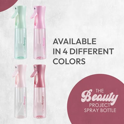 Spray Bottle Mister for Hair - Continuous Mister, Fine Water Mist, Trusted by Professional Salons & Barbers, 10.1oz - Clear Bottle (Rose) - color: Rose