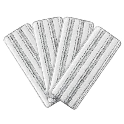 JOYMOOP Flat Mop Replacement Pads, Microfiber Cleaning Refills, Washable Stripe Pads, 13 inch, Pack of 4 for Flat Mop and Mop Bucket System - color: 4 Pcs 13" - 4 Stripe, size: 13.0 × 4.9 Inch