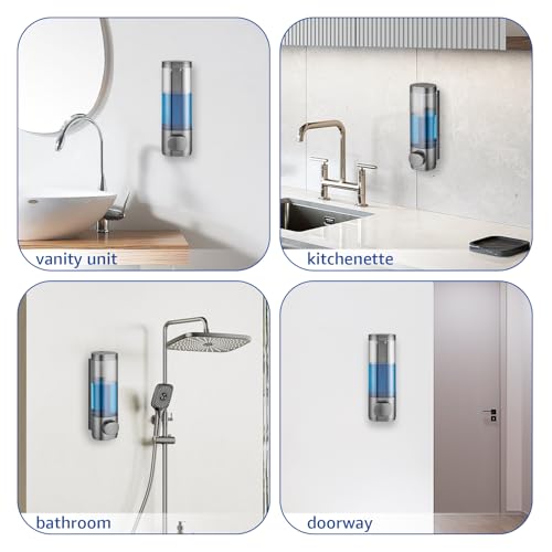 Shampoo and Conditioner Dispenser 1 Chamber No Drill,Shower Soap Pump Dispenser Wall Mounted,Body Wash Dispenser,Shower Gel Shampoo Holder for Bathroom Accessories, (Gun1) - color: Gun1