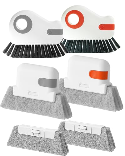 Window Track Cleaning Brush - 6PCS Multifunction Groove Cleaning Brush for Household Crevice Nooks and Crannies
