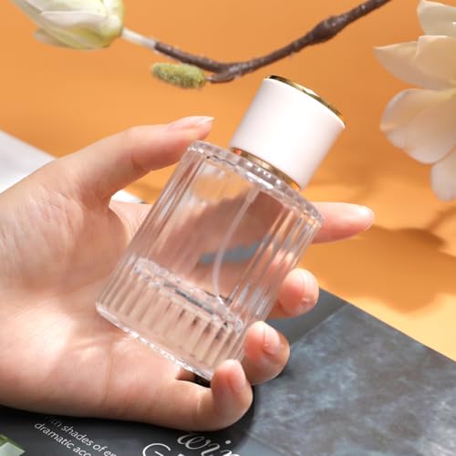 50ml/1.7 Oz Glass Spray Bottle Perfume Atomizer,Refillable Perfume Spray Bottle Perfume Bottles Empty with 3 Kinds of Perfume Dispenser (Round 50ml) - style: Round 50ml
