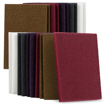 Scuff Pad 6” x 9” Scuff Pads,4 Each of Maroon&Grey&Gold&Purple&White,Scuff Pads for Paint Prep, Total 20PCS,Aluminum Oxide Abrasive Pads for Scuffing,Surface Adhesion Preparation,Cleaning - style: 150-1200grit-Mix-20PCS