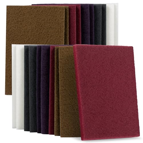 Scuff Pad 6” x 9” Scuff Pads,4 Each of Maroon&Grey&Gold&Purple&White,Scuff Pads for Paint Prep, Total 20PCS,Aluminum Oxide Abrasive Pads for Scuffing,Surface Adhesion Preparation,Cleaning - style: 150-1200grit-Mix-20PCS