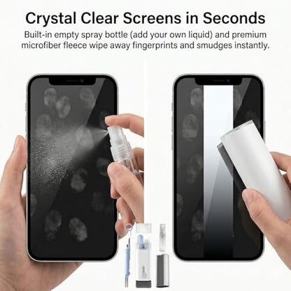 7-in-1 Multifunctional Electronics Cleaning Kit, Portable Keyboard Cleaner with Spray Bottle, Brush, Earbud Cleaner Tool for AirPods, Laptop, Phone, Screen, Camera, Headphones - color: Blue