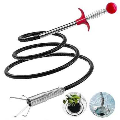 Upgraded Drain Snake, 76 inch Hair Drain Clog Remover Tool ， Sink Snake Drain Clog Remover for Sewer Kitchen Bathroom - style: 76IN