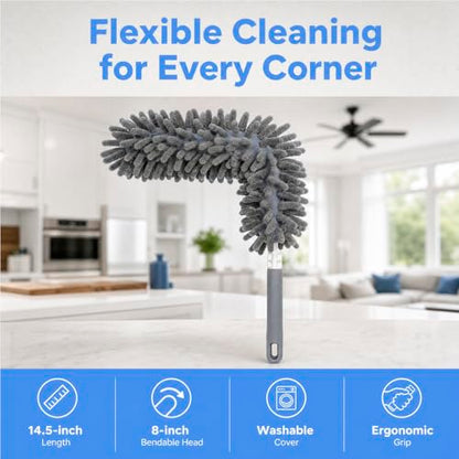 Microfiber Duster for Cleaning, Car Duster Interior, Washable Duster, Feather Duster for Car Interior, Office, Furniture
