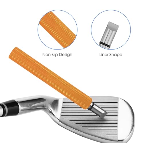 VIPMOON Golf Club Cleaner Kit, 2 Pcs Groove Sharpener Regrooving Tool and 1 Pcs Retractable Club Cleaner Brush, Portable Groove Sharpener Tool for All Golf Irons for Men - color: Gold