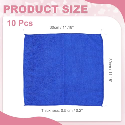 uxcell 10 Pcs Microfiber Cleaning Cloth, Kitchen Towels Reusable Microfiber Towels Highly Absorbent for Household Cleaning Supplies, Kitchen, Bathroom, Dark Blue(Square), 11.8" X11.8 - color: Dark Blue
