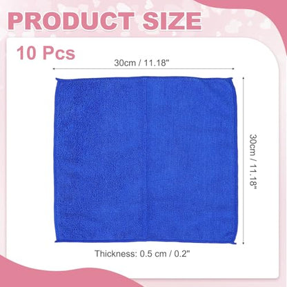 uxcell 10 Pcs Microfiber Cleaning Cloth, Kitchen Towels Reusable Microfiber Towels Highly Absorbent for Household Cleaning Supplies, Kitchen, Bathroom, Dark Blue(Square), 11.8" X11.8 - color: Dark Blue