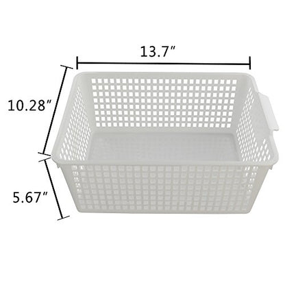 3-Pack Large Plastic Storage Basket, Plastic Storage Bin, White