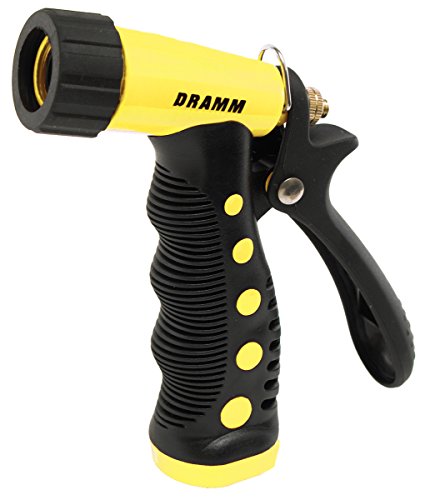 Dramm ColorStorm Premium Pistol Spray Nozzle – Heavy-Duty Adjustable Garden Hose Sprayer with Ergonomic Grip & Variable Water Patterns for Garden, Car, Deck, and Outdoor Cleaning – Yellow - color: Yellow, style: Pistol Spray Gun