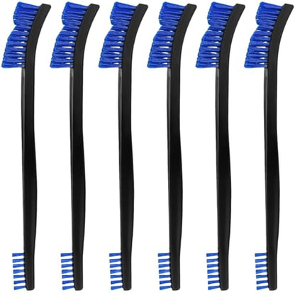 6 Pack Miaozhun Double-Ended Gun Cleaning Brush, 7 Inch Blue Nylon Bristle Brushes, Gun Cleaning Supplies Kit, All Purpose Crevice and Detail Cleaning Brushes - color: Blue Nylon Brush-6pack
