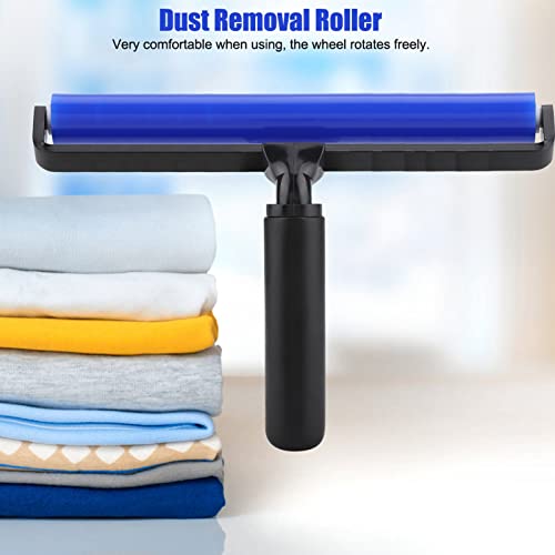 Dust Removal Roller, Blue Silicone Manual Roller Antistatic Cleaner Tool Silicone Roller Screen Film Roller Manual Cleaner Tool for Household Bedroom Living Room Office (12 Inch)