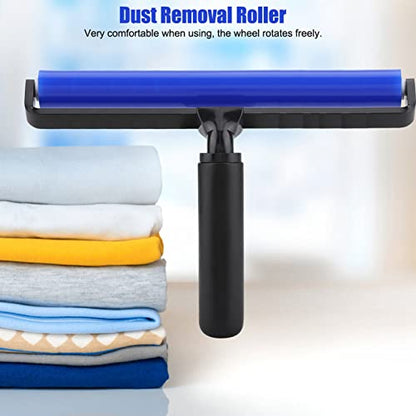 Dust Removal Roller, Blue Silicone Manual Roller Antistatic Cleaner Tool Silicone Roller Screen Film Roller Manual Cleaner Tool for Household Bedroom Living Room Office (12 Inch)