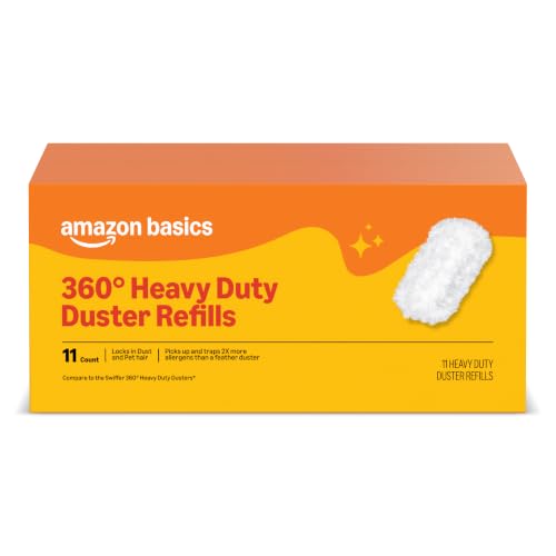 Amazon Basics 360° Heavy Duty Duster Refills, Picks up and Traps 2X More Allergens, 11 Count, Pack of 1 - style: Duster Refill