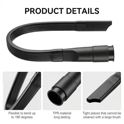 25" Flexible Dryer Vent Cleaner Kit - Household Cleaning Supplies, Refrigerator Appliance Long Coil Brush, Flexible Lint Remover, for Vacuum Hoses All 1-1/4" or 1-3/8" (32mm - 35mm) Vacuum