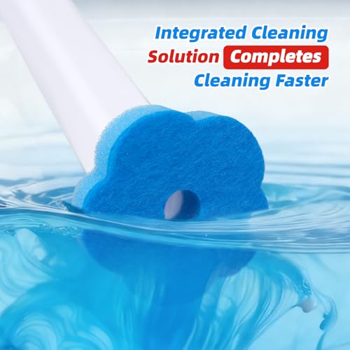 2 Pack Disposable Toilet Brush with 54 Refills, Toilet Bowl Cleaner, Toilet Brush and Holde Set, Wall Mounted Toilet Bowl Scrubber for Bathroom Maintenance - style: 2 Brush+54 Refills