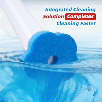 Toilet Bowl Wand Refills, 48 Pcs Disposable Toilet Brush Cleaning Sponges Heads, Not Compatible with Other Wand - style: 48 Refills