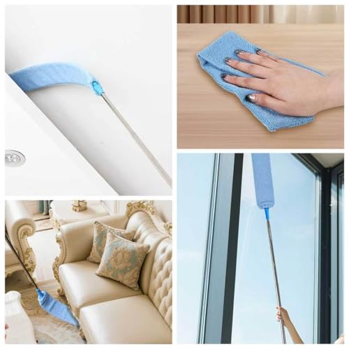 Retractable Gap Duster Cleaner Cleaning Tools with 2 Microfiber Dusting Cloths Washable Duster for Cleaning Under Appliances Furniture Couch Fridge - size: 30-100inch