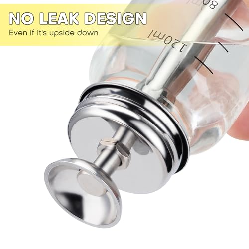 2Pcs 4Oz / 120ml Glass Dispensing Bottles for Chemical & Industrial Liquids, Nail Polish Remover Glass Bottle, Refillable Push Down Dispenser Bottle with Cover, Pump Dispenser Press Container, Clear - color: Clear - 2 pcs