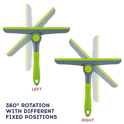 DSV Standard 10" Heavy Duty Green, Grey Window Cleaning Squeegee, Handheld Squeegee for Glass Doors, Windows, Car Windshields & More - color: Green