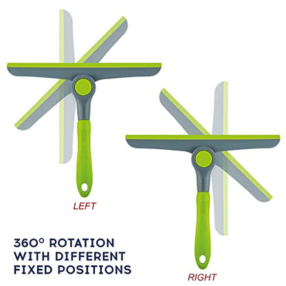 DSV Standard 10" Heavy Duty Green, Grey Window Cleaning Squeegee, Handheld Squeegee for Glass Doors, Windows, Car Windshields & More - color: Green