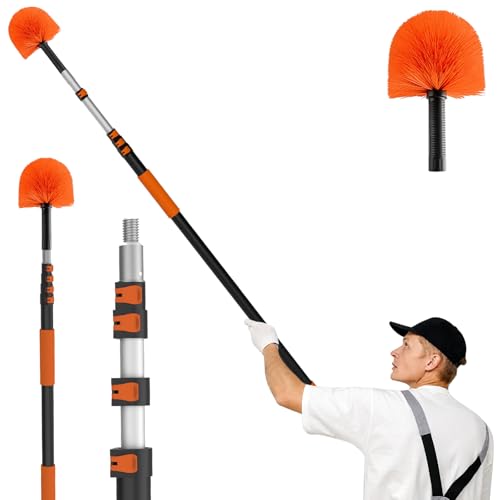 LAANPOLE 30FT Cobweb Duster with Extension Pole, Spider Web Brush for Cleaning Extendable, Professional Ceiling and Corner Dusters for Outdoor Indoor Use - size: 30FT