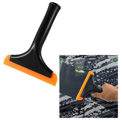 Ohleats Small Silicone Window Squeegee, Auto Windshield Water Blade Scraper, All-Purpose Water Squeegee Wiper for Mirror Home Cleaning, Car Accessories (Black) - color: Black