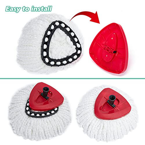 8 PCS Spin Mop Replacement Head,100% Microfiber Mopping Head Replacement Compatible with Triangle Spin Mop, 360 Degree Micro Spinning Mop Replace Head for Easy House Cleaning Floor Mopping - size: 8PCS