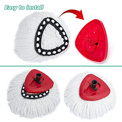 8 PCS Spin Mop Replacement Head,100% Microfiber Mopping Head Replacement Compatible with Triangle Spin Mop, 360 Degree Micro Spinning Mop Replace Head for Easy House Cleaning Floor Mopping - size: 8PCS