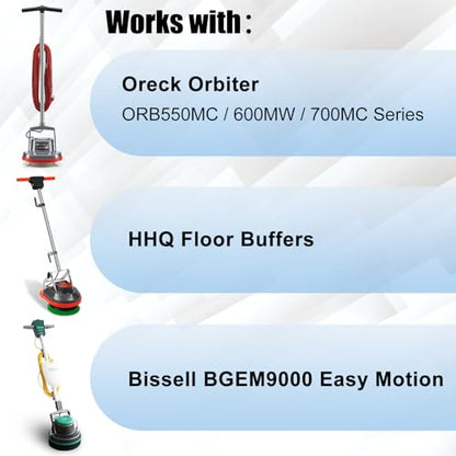 HHQ Commercial Scrub Brush for Orbital Floor Scrubber, Compatible with Oreck Orbiter XL ORB550MC, Bissell BGEM9000, 12" Diameter, Heavy-Duty Brush, Orange